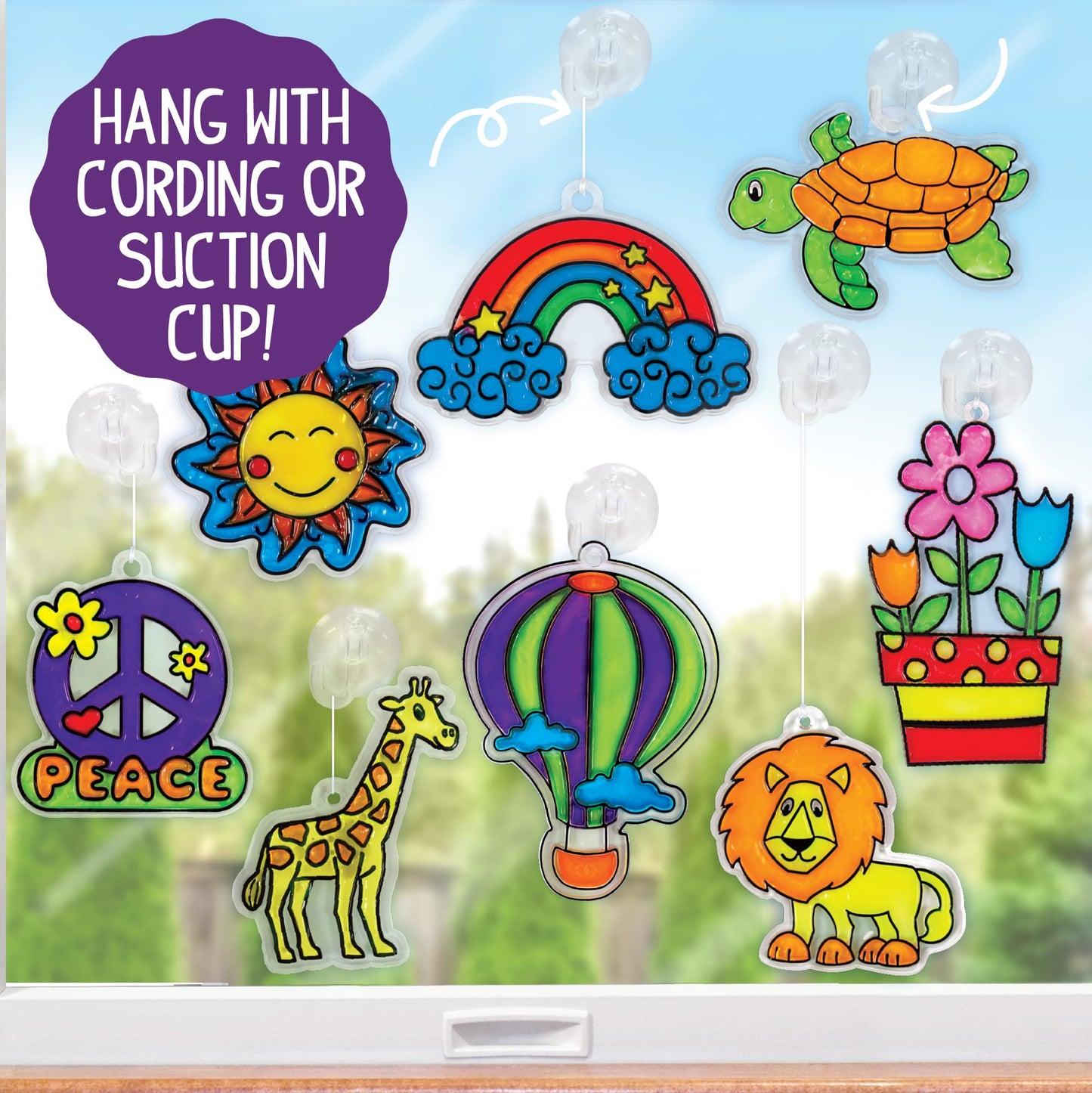 Made By Me Create Your Own Window Art, Paint Your Own Suncatchers, DIY Arts & Crafts Idea, Craft Kits for Kids, Crafts for Kids & Toddlers, Toddler Arts and Crafts