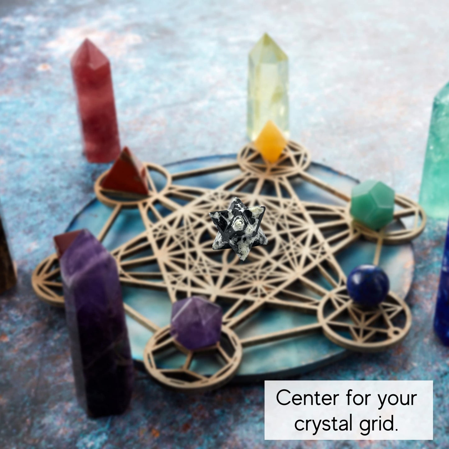 Amazing Gemstone Black & White Tourmaline - 0.75 Inches Metaphysical Merkaba Star for Meditation - Energetic Tetrahedron Crystal and Healing Stones for Spiritual Growth and Healing (15-20mm)