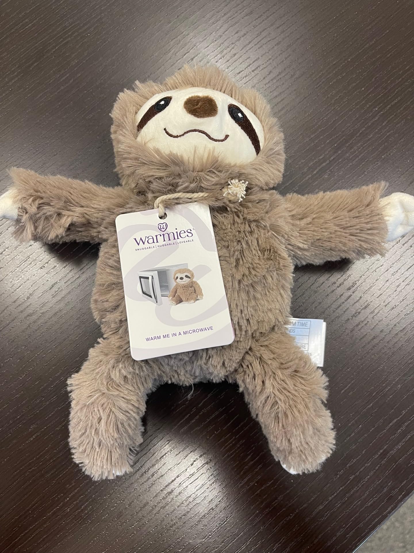 warmies Junior Microwavable & Weighted Stuffed Animals, Sloth - Heated Stuffed Animal Plushie for Warmth & Comfort - Cute Soft Plush Toys for Adults & Children (Boys, Girls, Babies & Toddlers)