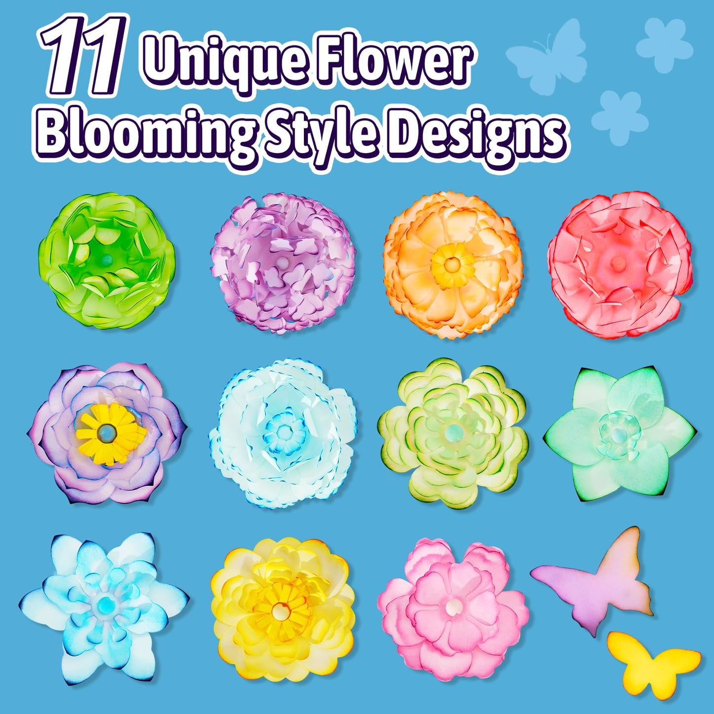 HAPMARS Paper Flowers Science Kit for Kids 4-8 8-12 – DIY Magic Color Changing Paper Flowers Kit,Creative Art STEM Educational Craft Set,Mother's Day Christmas Birthday Gifts,Bouquet Box Included