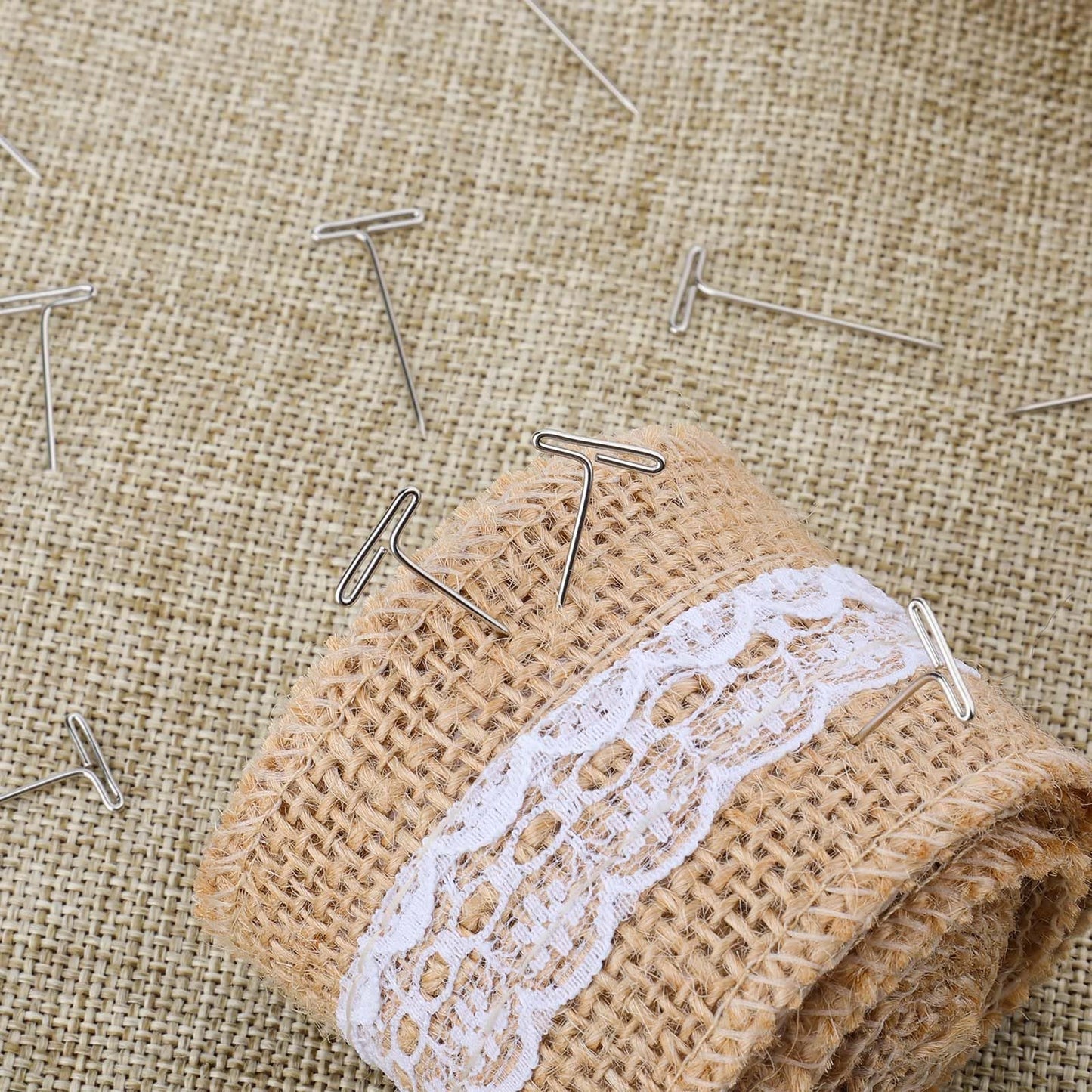 450pcs Wig Pins, 53mm/2.09in Silver Metal T Shaped Sewing Needles Practical Supplies for Wig Sewing Jewelry Making Hanging Picture
