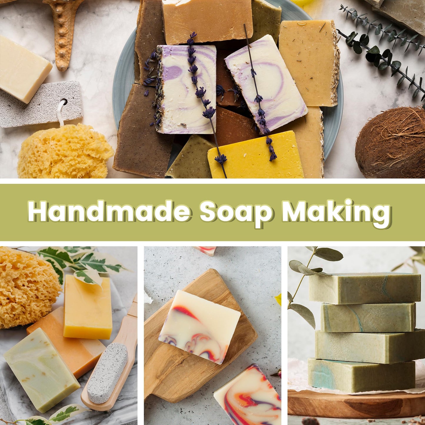 PIUH Deluxe Goat Milk Soap Making Kit for Adults, DIY Natural Soap Making Supplies Kit Included Soap Melting Pot, Goat Milk Soap Base, Dyes, Essential Oils and Supplies for Making Soaps Gift