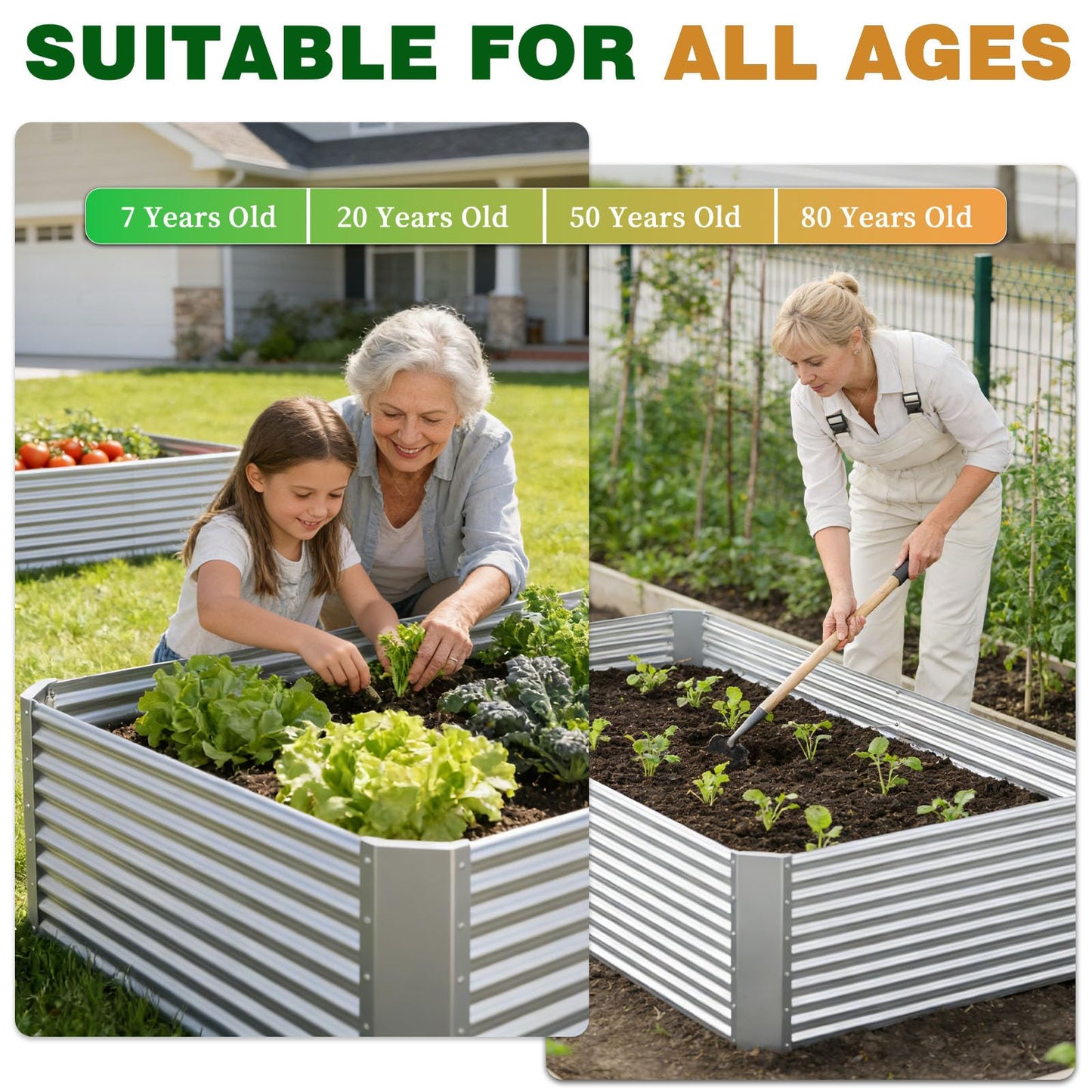 Annzoe 3 Pcs 6 x 3 FT Galvanized Steel Raised Garden Bed, Spacious Outdoor Planter Box with Corrosion-Resistant Finish, Perfect for Vegetables and Herbs in Any Season