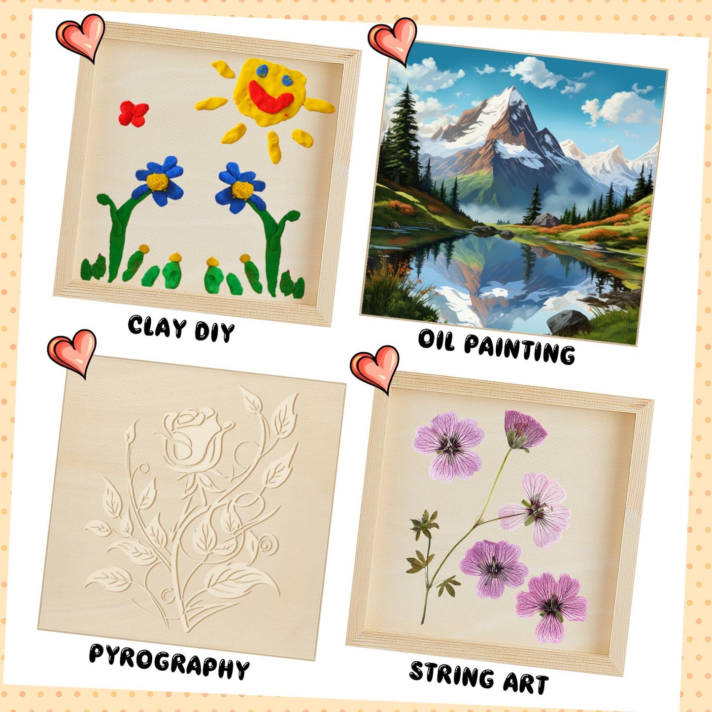 Barydat 24 Pcs Wood Panels for Painting 8'' x 8'' Unfinished Wood Canvas Board Artist Wall 0.79'' Deep Wooden Cradled Panels for DIY Crafts, Easel Display, Painting Pouring Arts Use with Oils, Acrylic