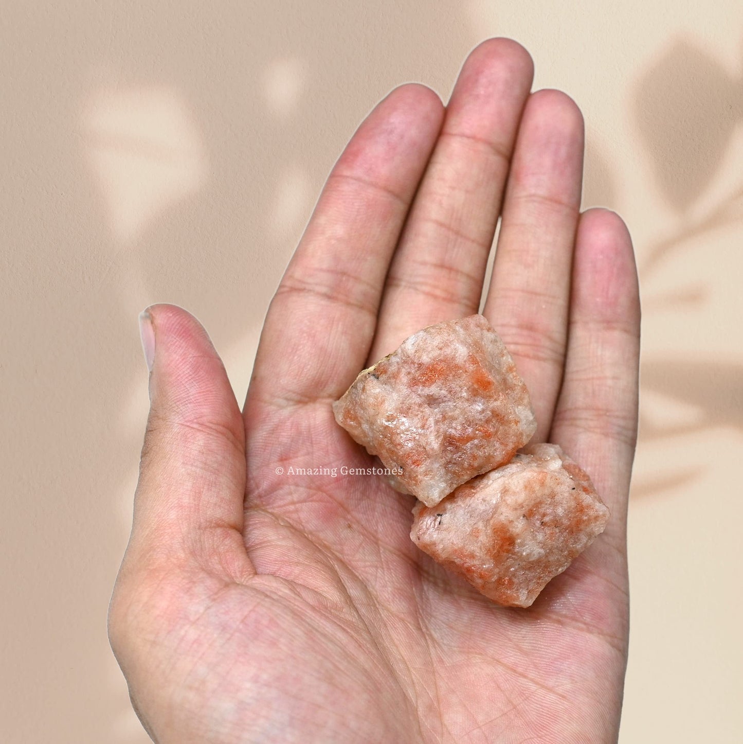 Amazing Gemstone Sunstone Raw Crystals and Healing Stones, Natural Rocks for Tumbling and DIY Raw Stones and Crystals (1 lb)