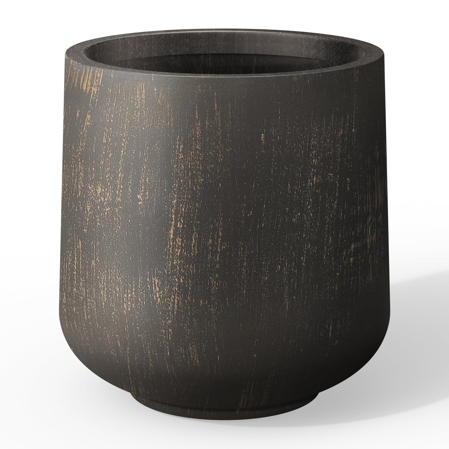 Kante 11.6" Dia Round Concrete Planter, Outdoor Indoor Large Plant Pots Containers with Drainage Hole and Rubber Plug for Home Garden Patio, Oil Rubbed Bronze