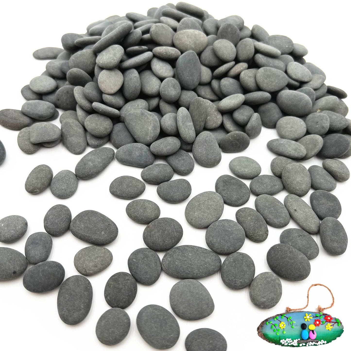 300PCS Tiny Painting Rocks, Meilala DIY Pebble Flat & Smooth Rocks for Arts, Crafts, Decoration, Fish Tank,Garden,Hand Picked Stones for Detail-Painting