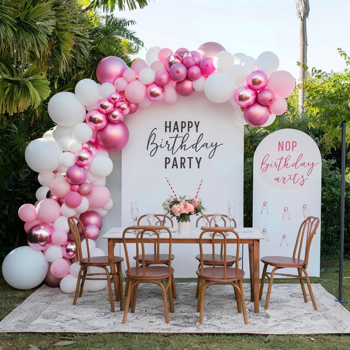 Pink and Silver Balloon Arch Kit, 120PCS Pastel Pink Hot Pink silver 4D Star balloons for girl for Baby Princess Theme Party Birthday Girl Baby Shower Anniversary Wedding 2025 graduation