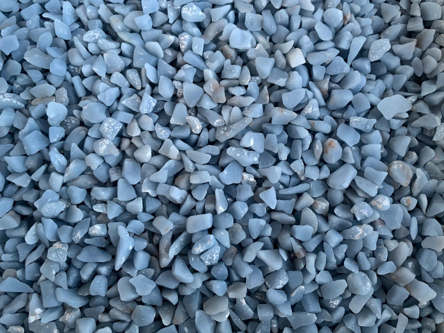 WHOLESALE Natural Semi Tumbled Angelite Gemstone Chips, Crushed Mini Crystals, Undrilled Crystal Chips (Angelite, 0.5 Pound)