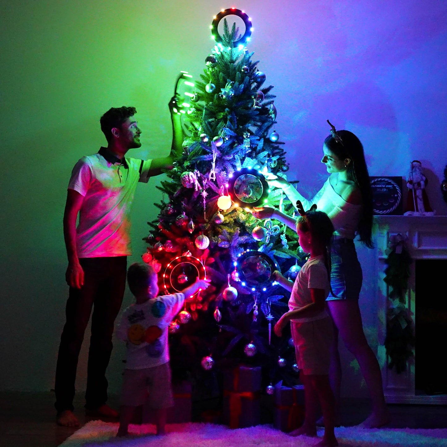 TOSY Bundle of 3-2X Blue + Green - Flying Ring 12 LEDs Super Bright