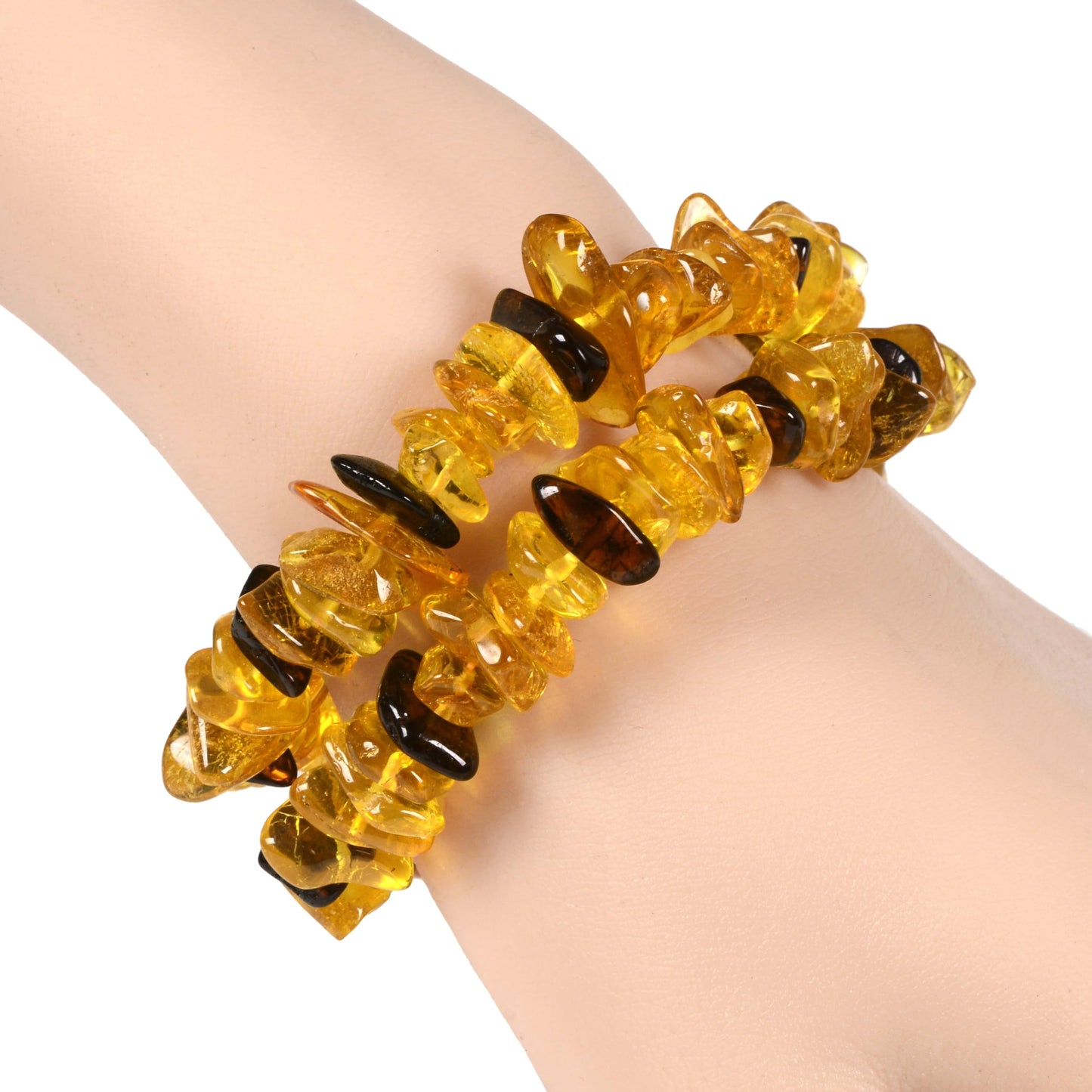 Justinstones 12mm Chips Amber & Cherry Amber Beads Bracelet Crystal Healing Stretchable Bracelet for Adults (Women/Men)