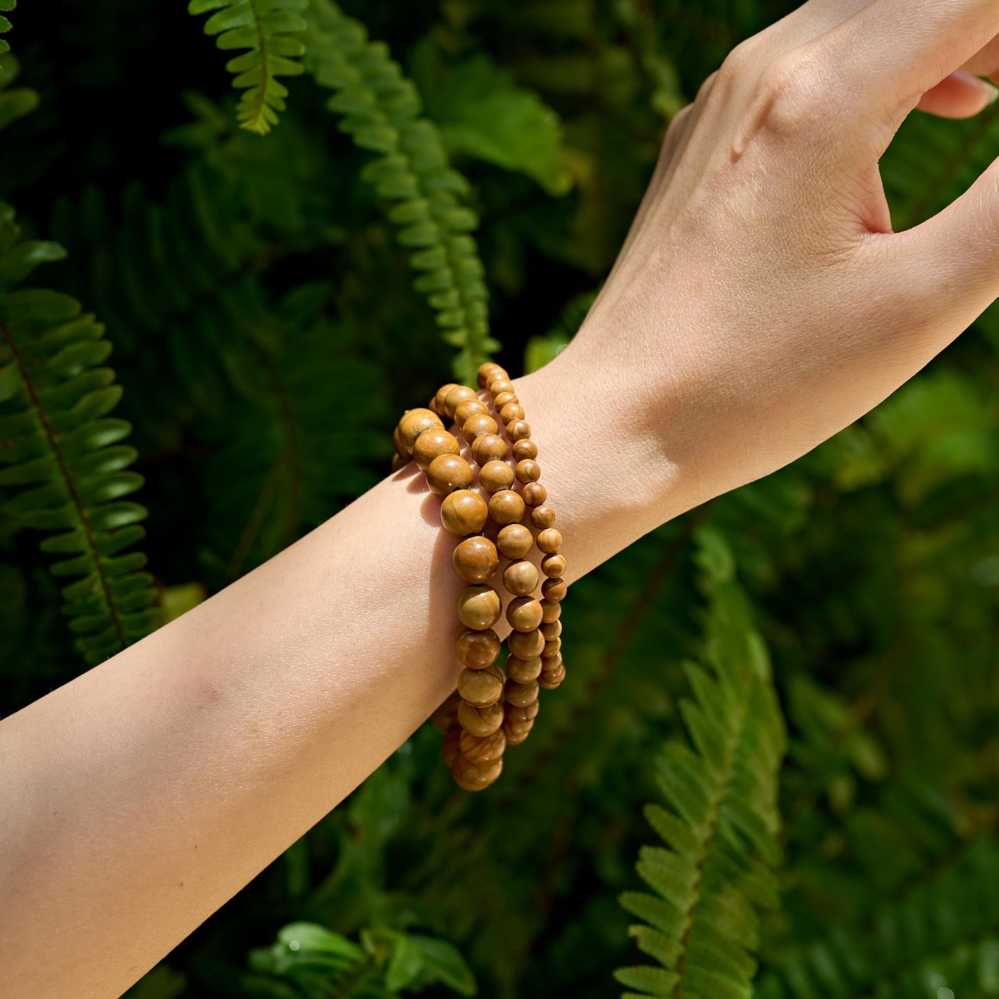 Bivei Wood Grain Jasper-Steady Growth-4mm Beaded Bracelets for Women Handmade Semi Precious Natural Stone Stretch Elastic Jewelry Yoga Protection Gifts