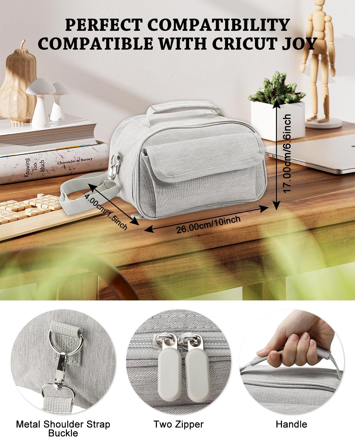 UCEC Craft Organizer Tote Bag & Smart Vinyl Set Compatible with Cricut Joy, Heat Press Accessories and Supplies, Portable Craft Organizer Carrying Case & 51 Sheets 5.5x12 in Vinyl Kit for DIY, Craft