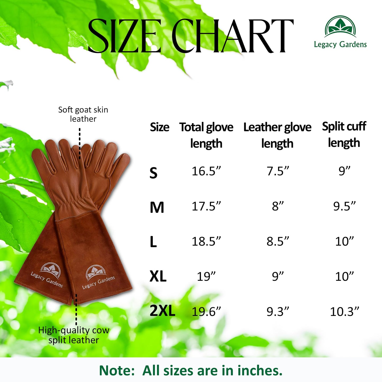 Leather Gardening Gloves for Women & Men, Long Garden Gloves, Cowhide Gauntlet Rose Pruning Thorn Resistant, Forearm Protection, Large, Brown