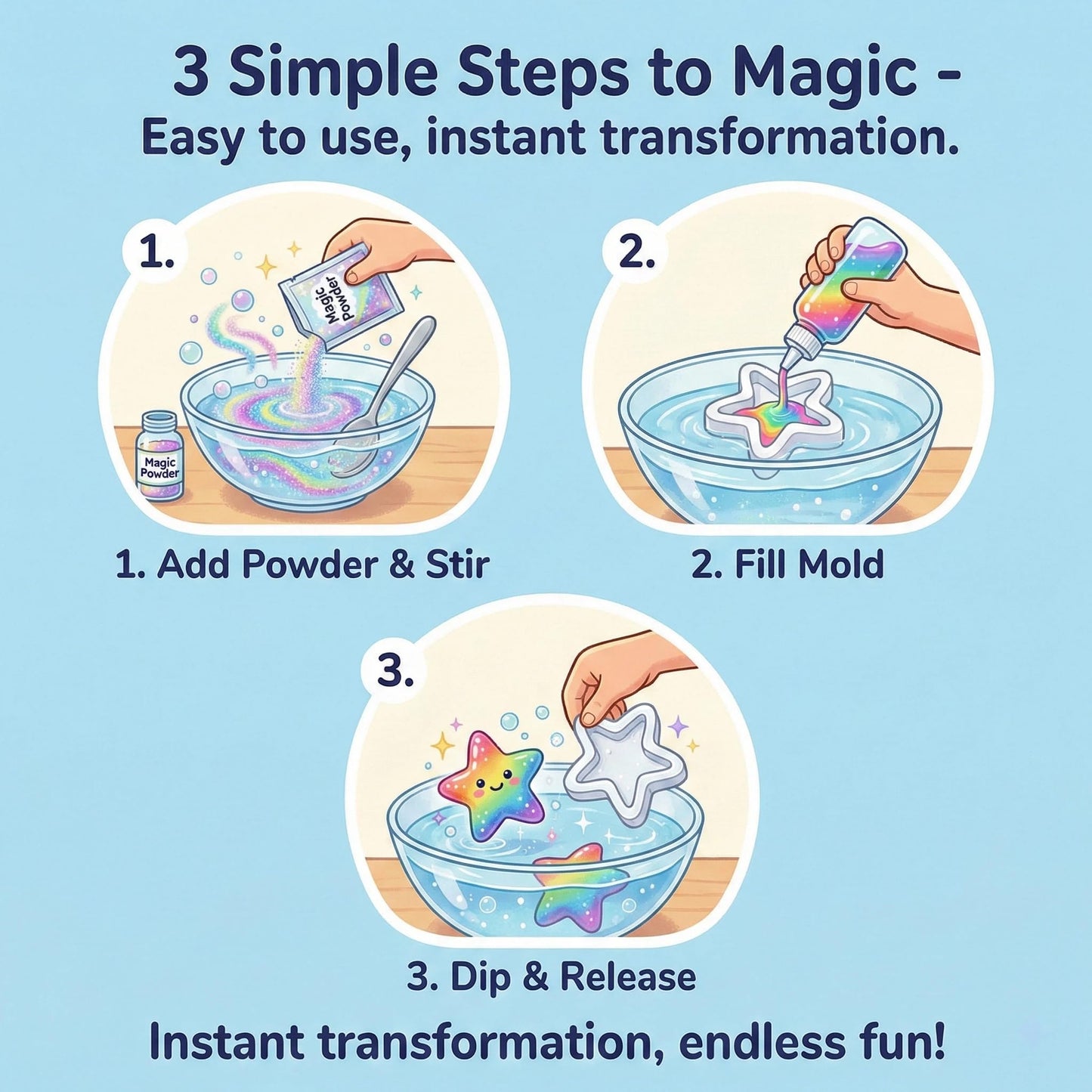 DIY Magic Gel Water Pets Sensory Play,Easy-To-Mold Aqua Fairy Water Gel Kit,Non-Fading Fine Motor Skills Craft,Relaxing Healing Activity for Rainy Days,Bath Time & School Projects(24 bottles 20 molds)