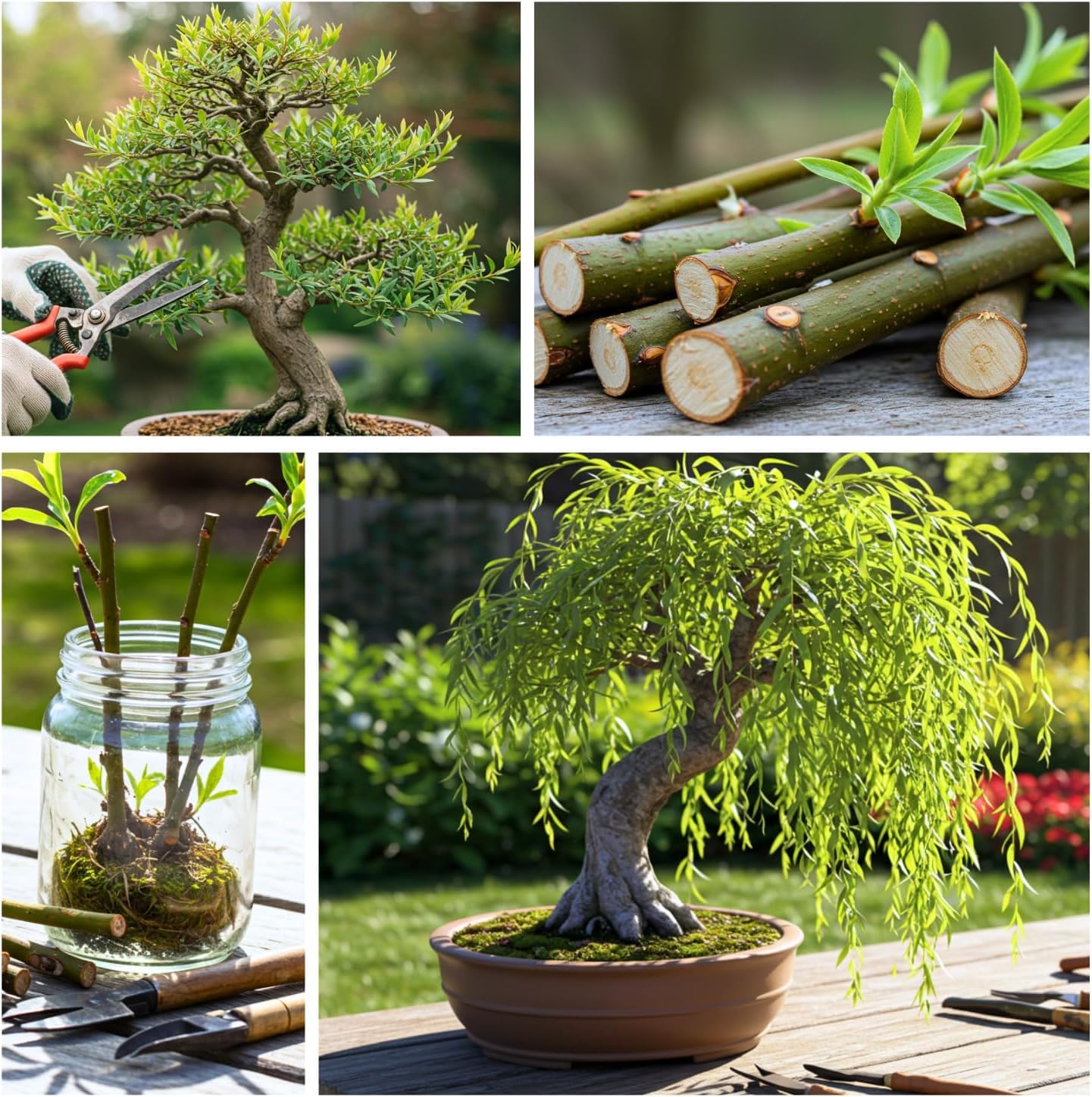 Dwarf Weeping Willow Bonsai Tree Cutting – Live Weeping Willow Cutting for Growing Your Own Cascading Willow Bonsai Tree – Fast-Growing, Hardy, Easy to Grow