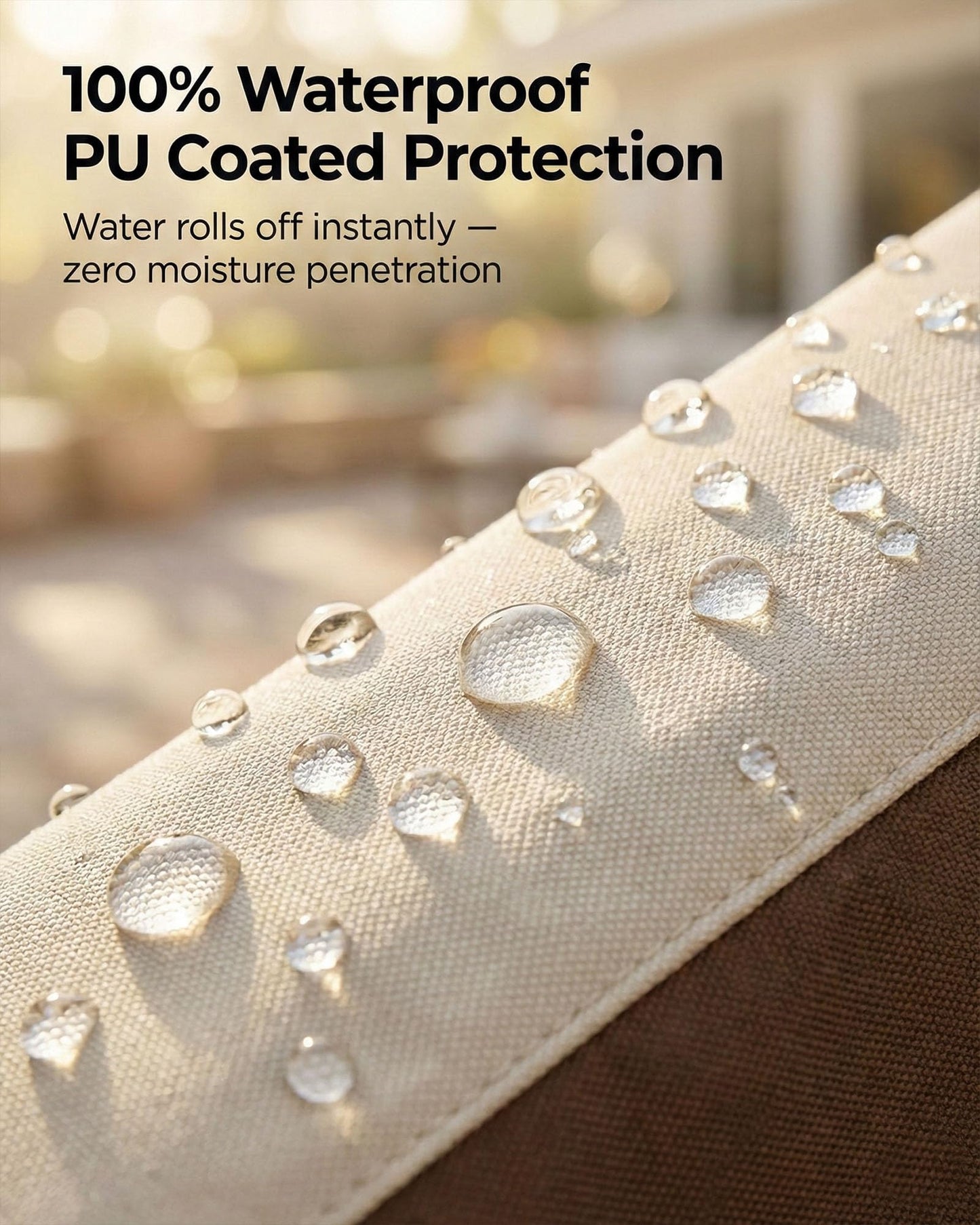 4-Piece Patio Furniture Cover Set, Waterproof Outdoor Furniture Covers for 3-Seater Sofa, Patio Chairs & Coffee Table, Heavy-Duty 600D, Fade&UV-Resistant, Breathable, All-Season Protection,Beige&Brown