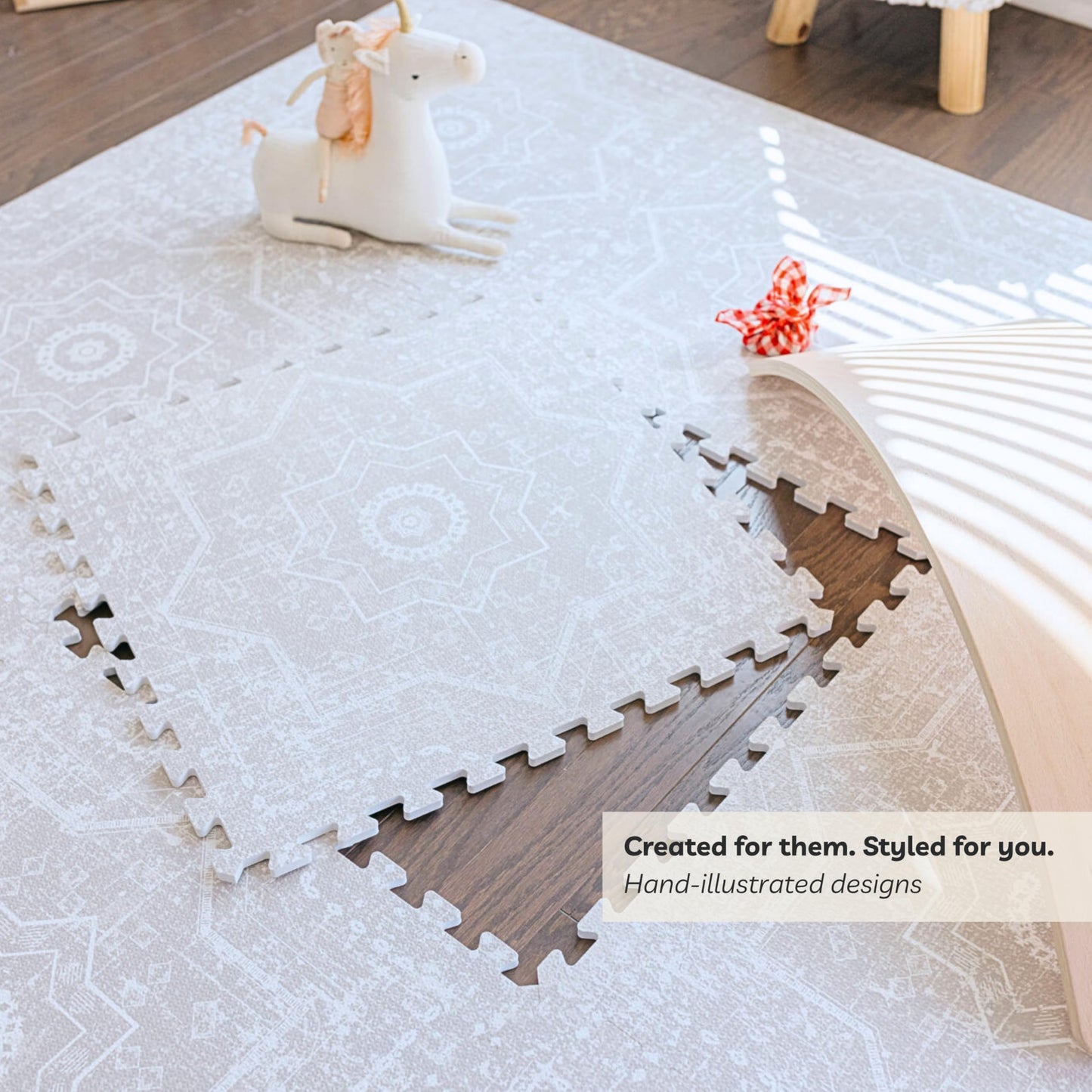 Little Landings Baby Play Mat for Floor - Layla (6x8ft) - Premium EVA Foam Play Mat for Babies & Toddlers (Ages 0-5+) - Non-Toxic Playmat for Tummy Time, Crawling & Playroom - Stylish & Comfortable