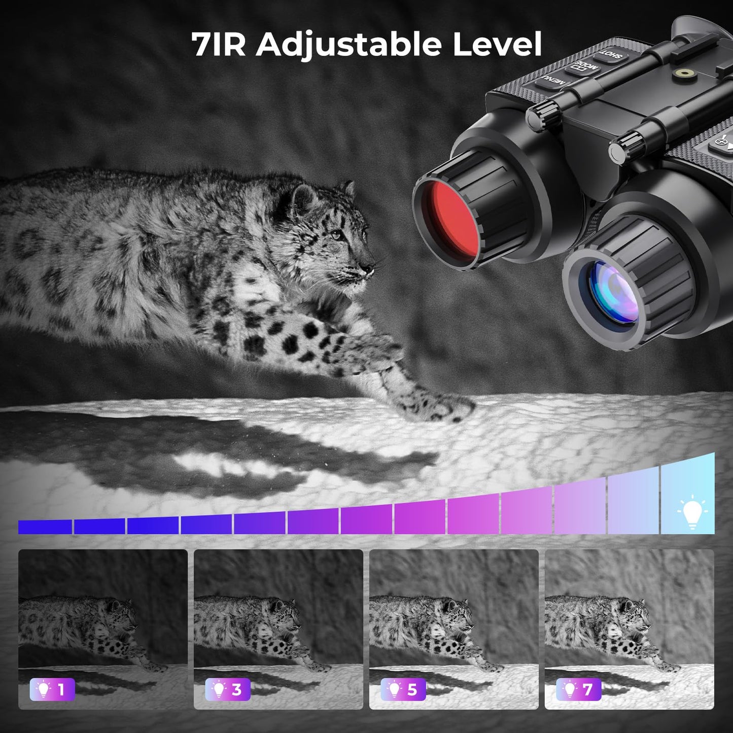 GOYOJO 4K Head-Mounted Night Vision Goggles & Binoculars for Adults – Infrared NVG with Manual Focus & 8X Digital Zoom for Hunting, Camping, and Outdoor Surveillance