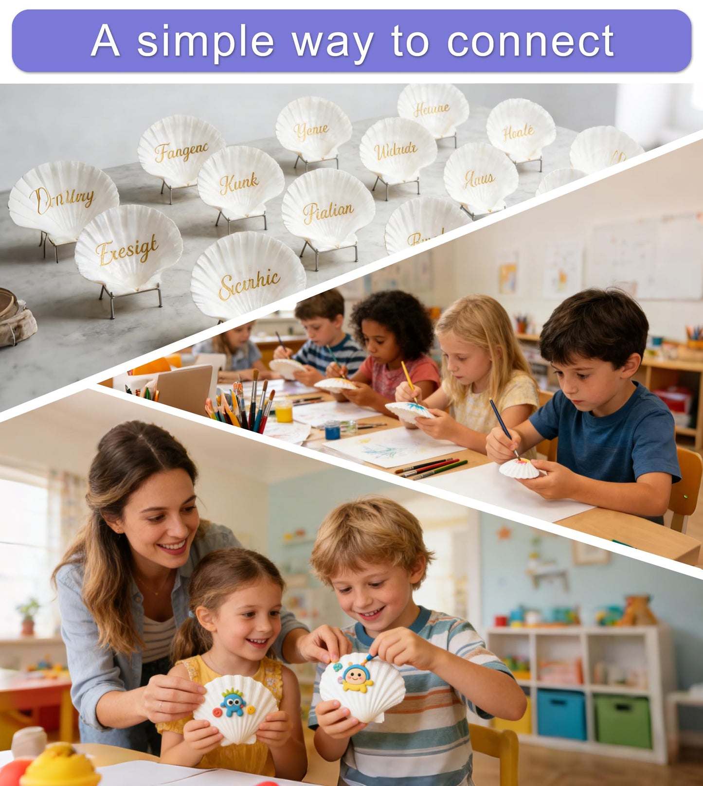 Denking 30 PCS Scallop Shells Mixed Sizes 3–5 Inch Natural White Seashells 3"-3.5" 3.5"-4" 4"-5" for DIY Painting, Craft, Baking, Beach Wedding & Home Decor(30PCS 3 Sizes Mixed)