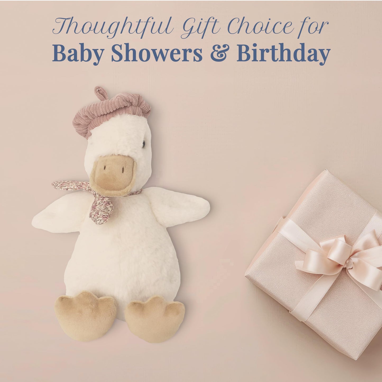 MON AMI Colette The Duck 11.5-Inch Stuffed Animal for Boys & Girls | Soft Duck Plush Toy | Cute Playtime Companion | Nursery & Room Décor | Gift for Birthdays & Showers