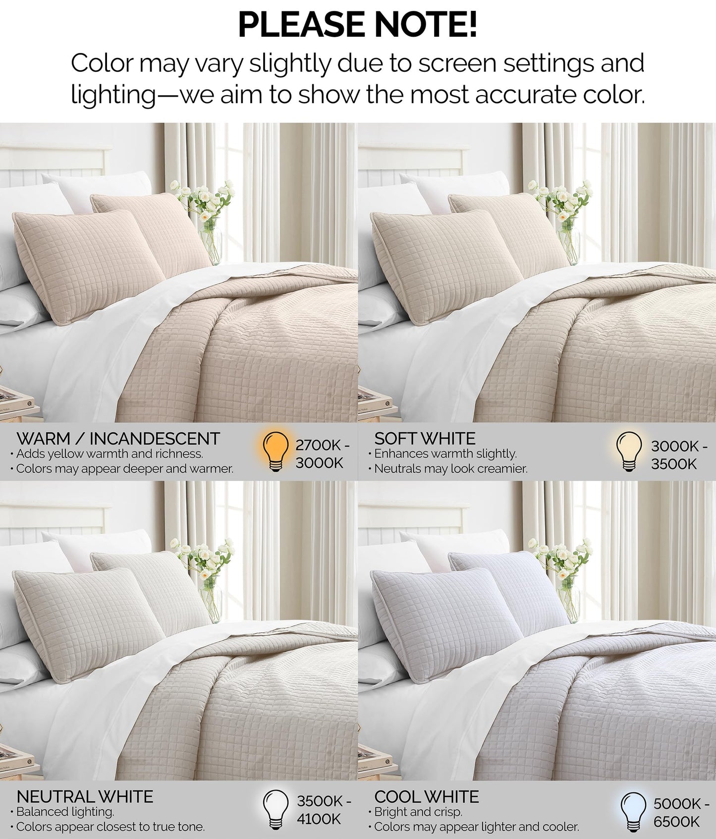 Southshore Fine Living, Inc. King Quilt Bedding Set, Quilted Coverlet Bed Spread for California Kings, Luxury Bedding King Size Quilt Bedding Set, Lightweight Quilted Bedspread w/Shams, Natural Beige