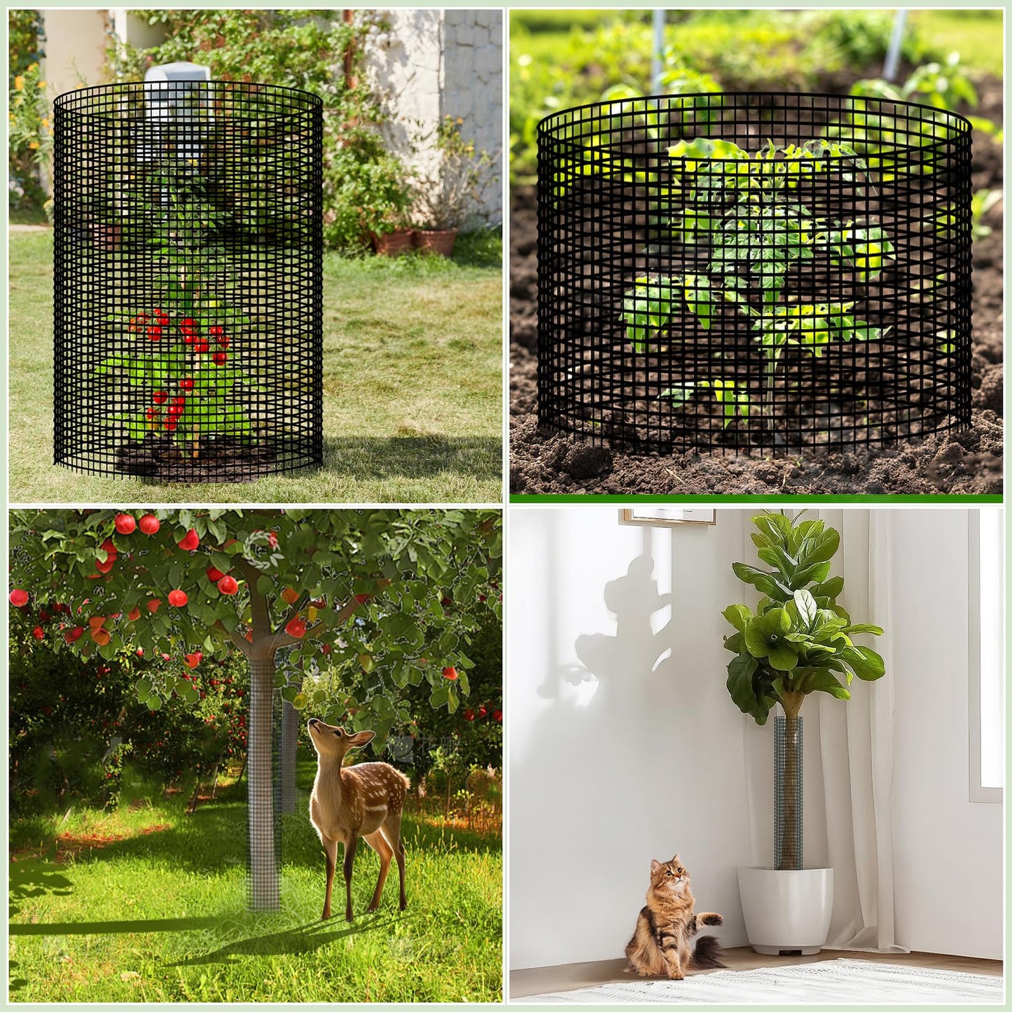 48" Metal Tree Trunk Protector - 6 Pack Mesh Tree Guards Tree Protectors with Zip Ties, Stakes, Gloves, Expandable Tree Trunk Protector Guard, Tree Protectors from Deer, Animals, Mower, Trimmers