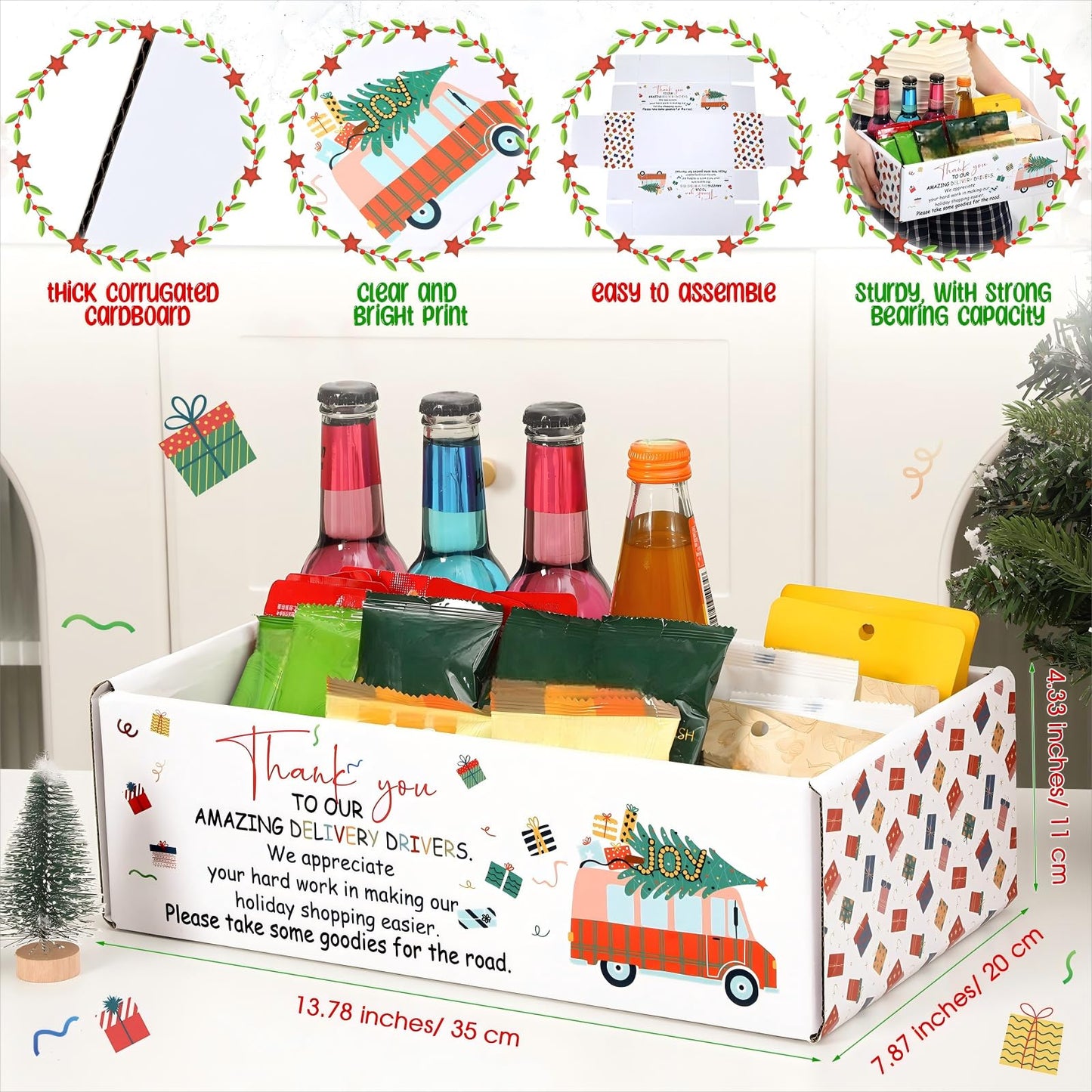 Epakh Christmas Snack Box for Delivery Driver Thank You to Our Amazing Delivery Driver Gifts Boxes Thank You Gifts for Courier, Postal Workers, Mail Carriers, Bus Drivers