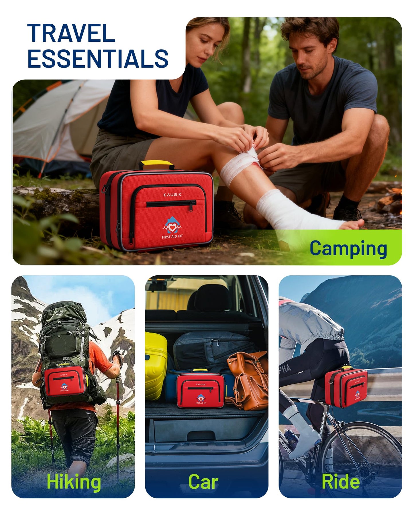 500 PCS First Aid Kit for Travel Camping Car Home Businesses, Well-Organized Emergency Kit, Survival Trauma First Aid Kits for Home College Dorm Essential Supplies