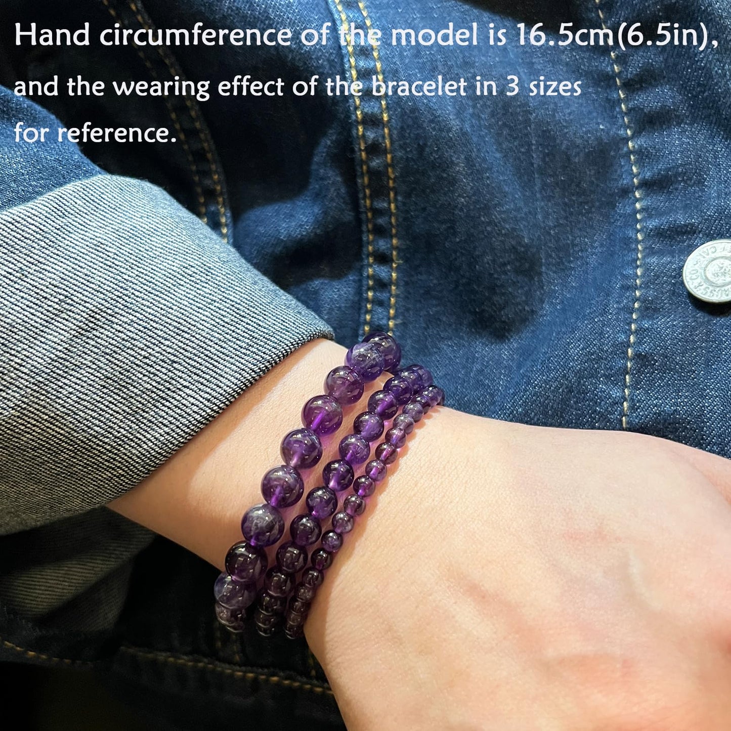 CHCCOYE 6mm Natural Healing Gemstone Bracelet Handmade Yoga Stretch Elastic Bracelet Stress Relief Crystal Jewelry for Men and Women (6mm, Amethyst)