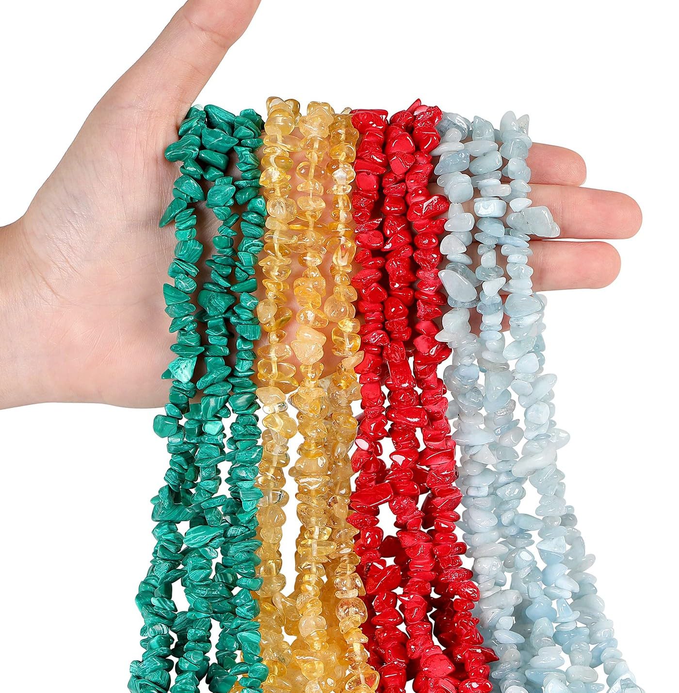 LAIDANLA Malachite 400pcs Natural Chip Stone Beads 5-8mm Healing Crystal Irregular Gemstones Drilled DIY Loose Rocks Bead Crystal for Bracelet Earrings Necklace Jewelry Making Crafting