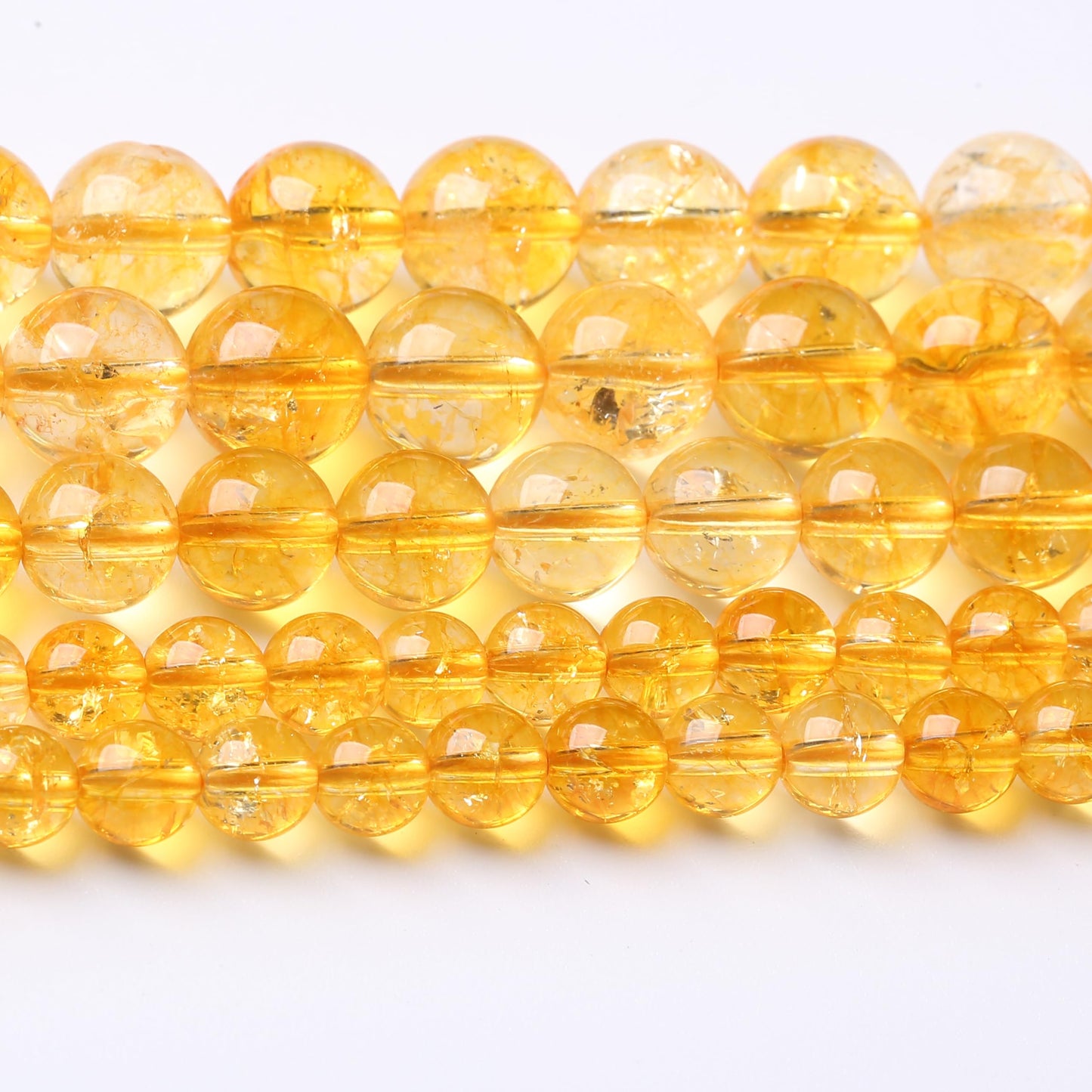 Natural Yellow Crystal Stone Beads for Jewelry Making DIY Bracelet Necklace Jewelry Making 1 Strand 15.5inch 35PCS 10MM