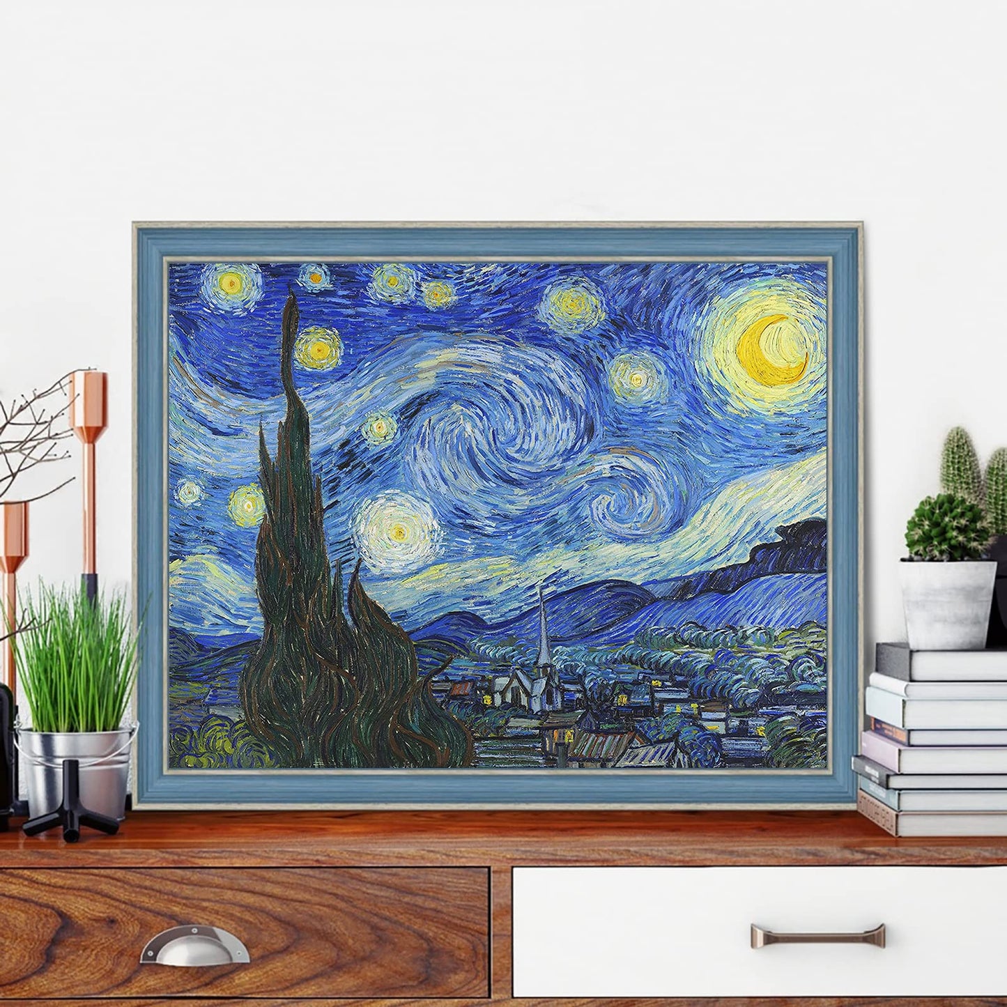 VeGuude Paint by Numbers for Adults and Kids Beginner, 4 Pack Van Gogh Starry Night Painting by Number Kits On Canvas, Without Frame DIY Oil Painting Acrylic Paints, Home Wall Decor Gift 12x16inch