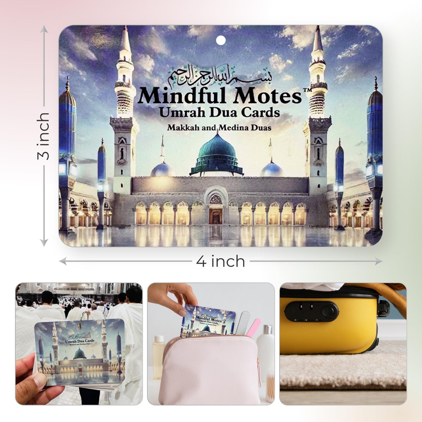 Umrah Dua Cards – Islamic Cards, Portable with Storage Box & Lanyard & Gift Box, Umrah Essentials, Umrah Mubarak Gift, Muslim Gifts for Men & Women, Umrah Gifts & Quran Gift