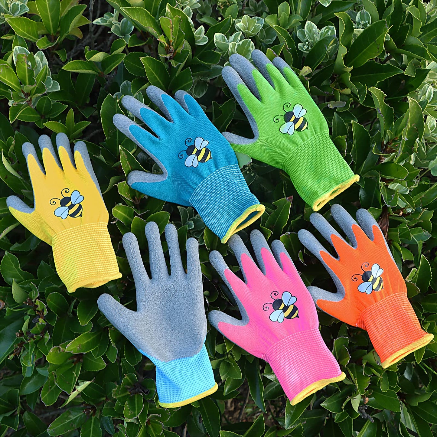 Yumoin 12 Pairs Kids Gardening Gloves Children Yard Work Glove Rubber Coated Garden Gloves for Girls Boys Toddlers Youth Outdoor (Small (Age 3-5))