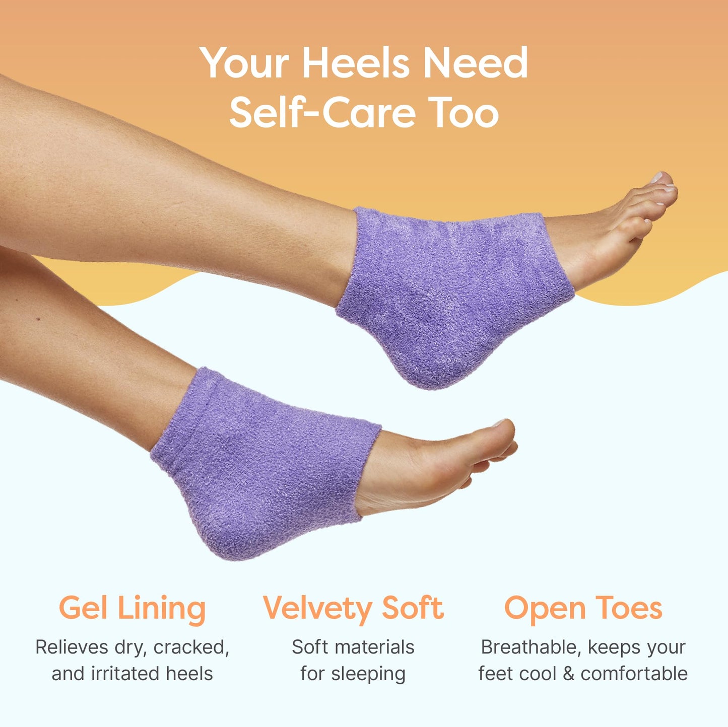ZenToes Moisturizing Socks for Cracked Heel Treatment, Vitamin E, Olive Oil and Jojoba Oil Infused Heel Socks, Spa Gifts for Women, Mothers Day Gifts (Fuzzy Lilac Purple, Regular)