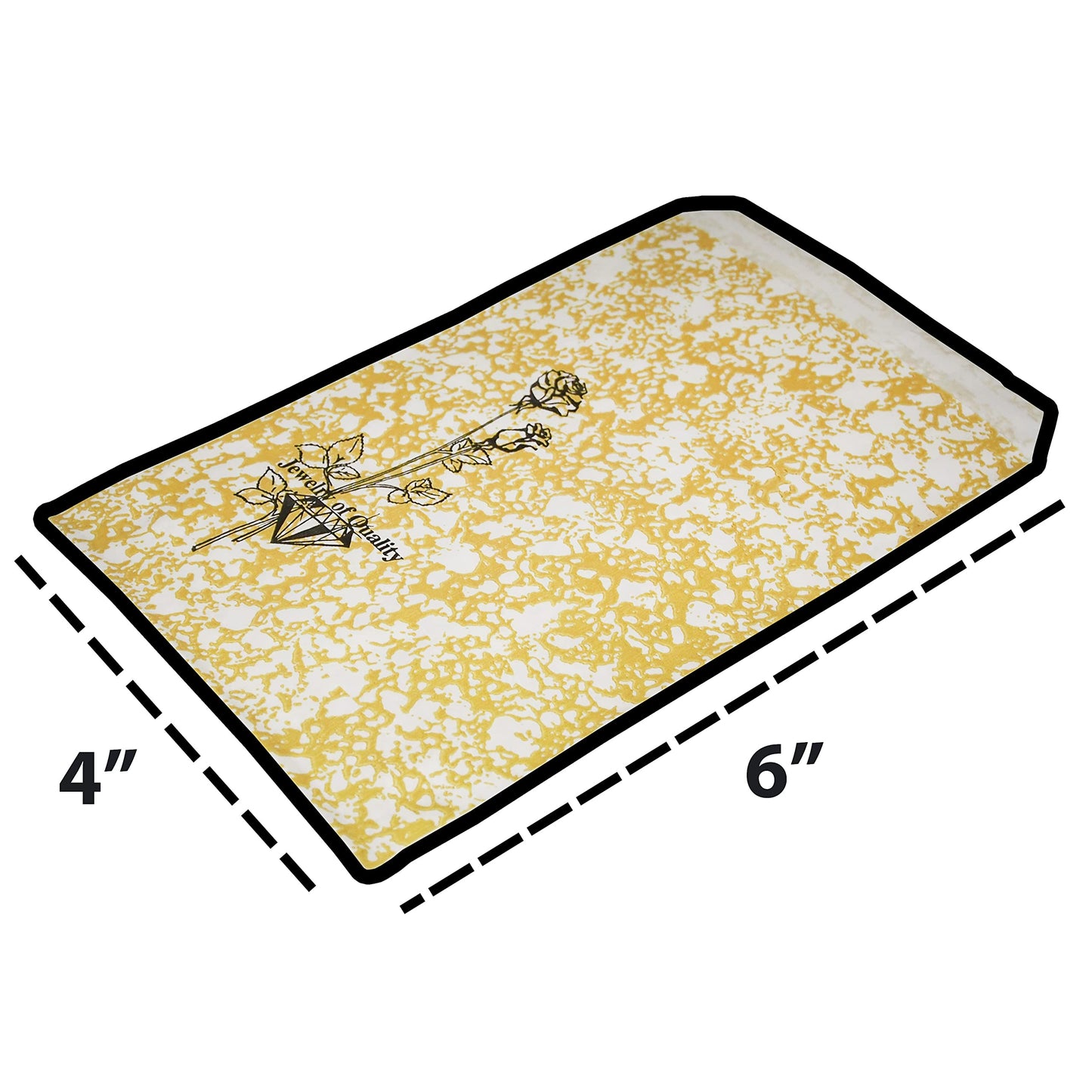 CuteBox Goldtone Jewelry of Quality Flat Paper Gift Bags 100pcs (4" x 6") for Retail, Merchandise, Packaging, Handmade Goods, Arts and Crafts, Outdoor Events, Holidays, Weddings