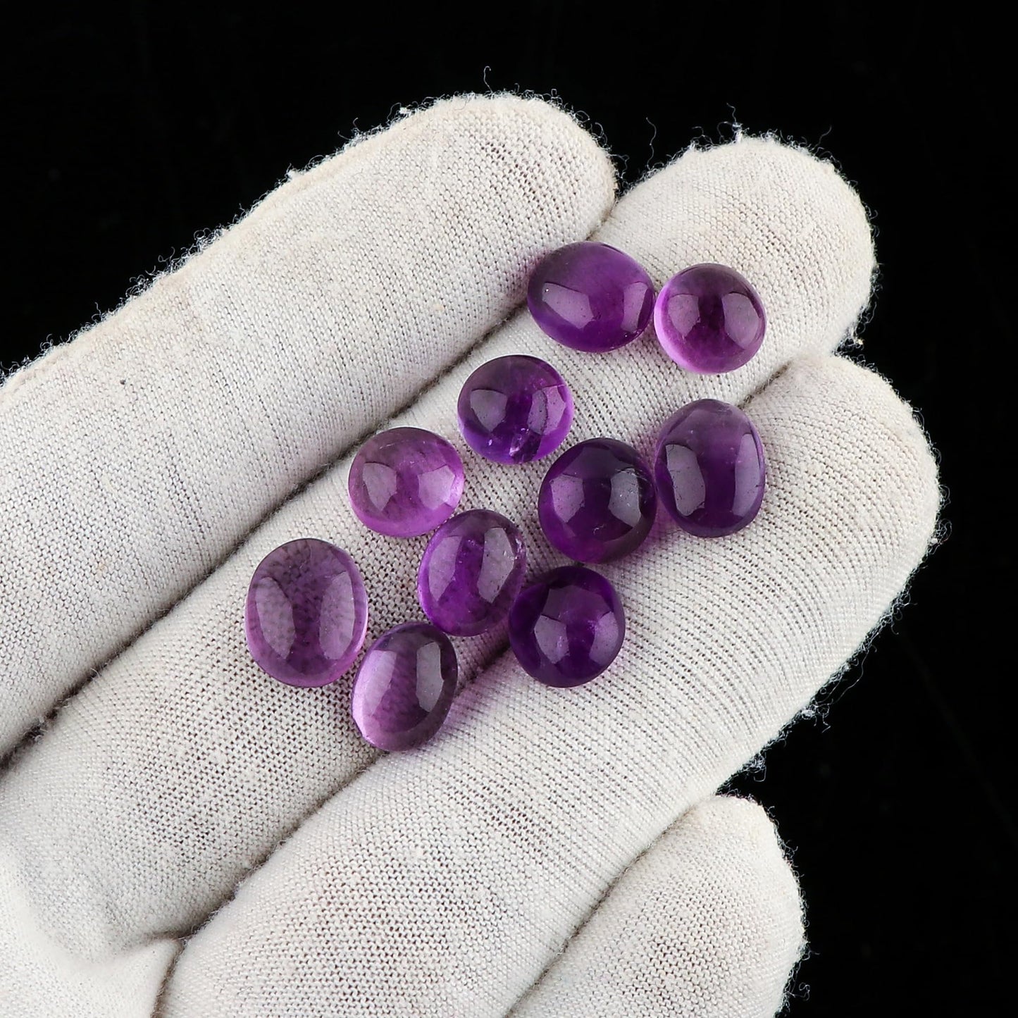 CRYSTALIS Wholesale 10pcs Natural Amethyst Loose Gemstone Bulk Cabochons Jewelry Making Supply, Chakra Healing Polished Stones, Wire Wrapping, DIY, Gem Collection, Mix-Shape, 6-10mm