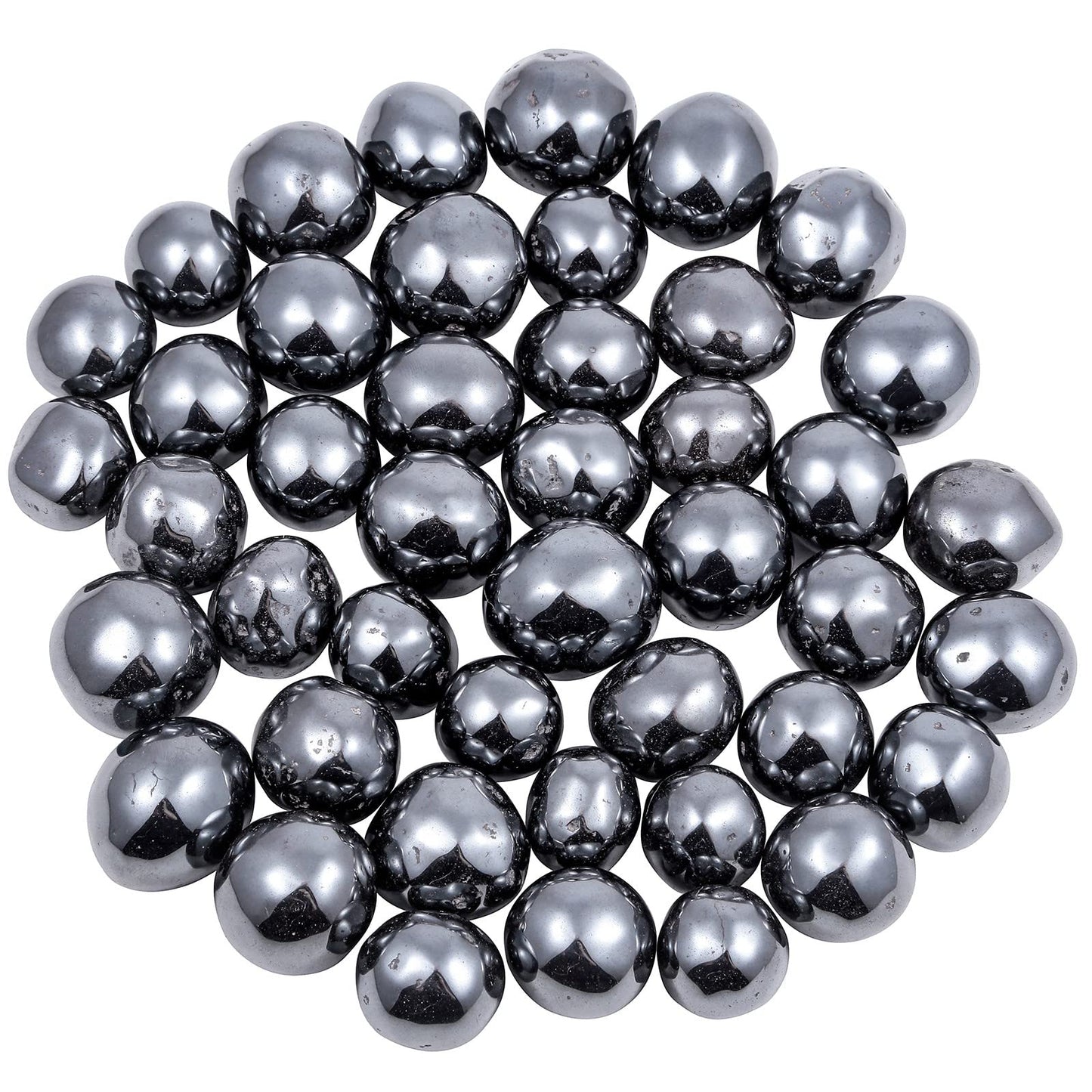 mookaitedecor 1 Pound Crystal Tumbled Stones Polished Crystals Bulk for Wicca, Reiki Healing, Decoration, Hematite, Irregular Shape