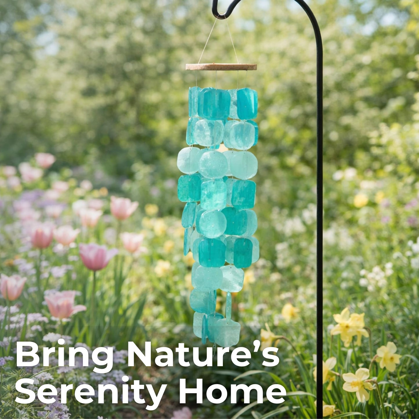 Solange & Frances Wind Chimes for Outside. Capiz Shell Wind Chime Outdoor Decor. Unique House Decor and Birthday Gifts for Women. Ideal Gifts for Women Who Have Everything
