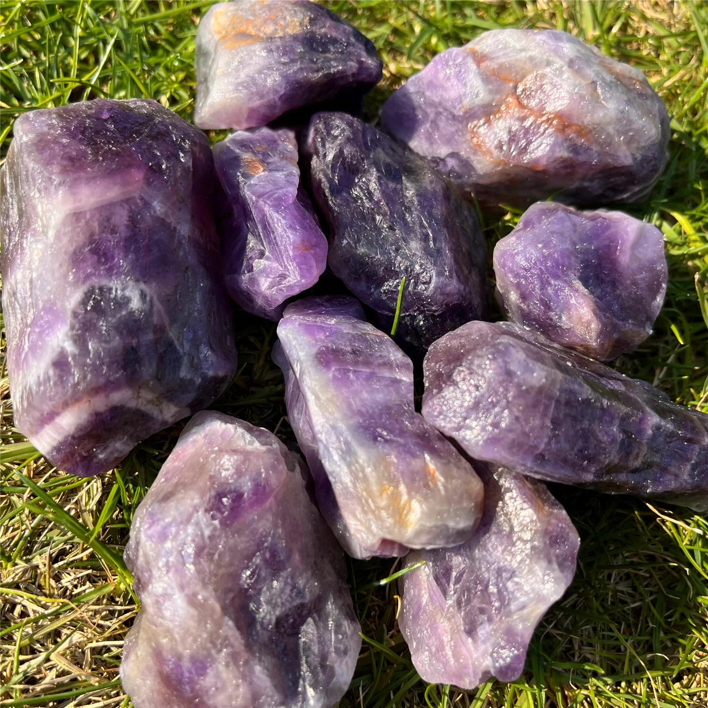 Simurg Amethyst Stone 1lb ''A'' Grade Dark Amethyst Rough Crystal ‌Aroma Stone for Cabbing, Tumbling, Cutting, Lapidary, Polishing, Reiki Crytsal Healing