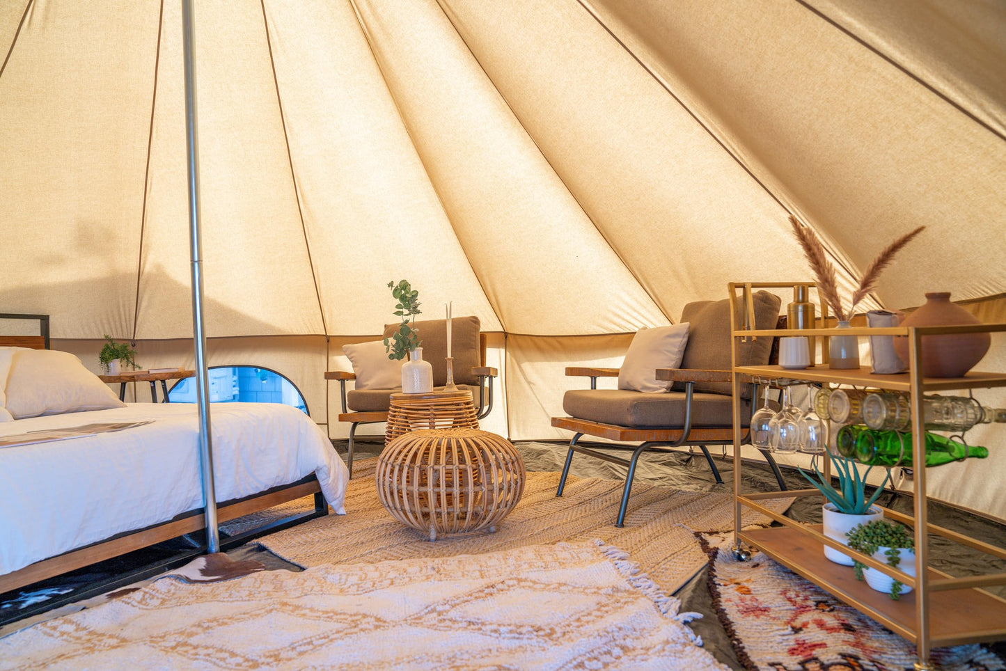 WHITEDUCK Regatta Canvas Bell Tent - w/StoveJack, Waterproof, 4 Season Luxury Camping and Glamping Yurt Tent Outdoor (16.5' (5M), Water Repellent, Sandstone Beige)