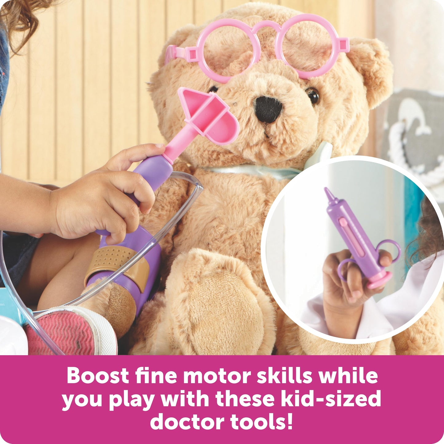 Learning Resources Pretend & Play Doctor Set Pink - Medical Kit for Kids, Imaginative and Role Play, Toddler Toys, Social and Language Skills, Fine Motor, Birthday Gift for Boys and Girls