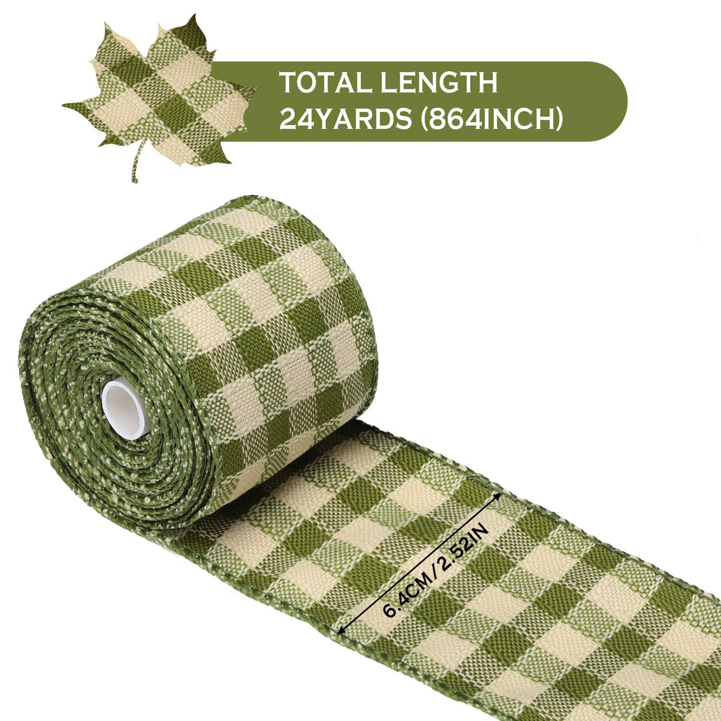 Syhood 4 Rolls Fall Ribbons 2.5″ Thanksgiving Plaid Burlap Wired Edge Ribbons for Autumn Gifts Wrapping DIY Crafts Floral Bows Wreath Making Supplies Decoration, 24 Yards in Total, 4 Styles