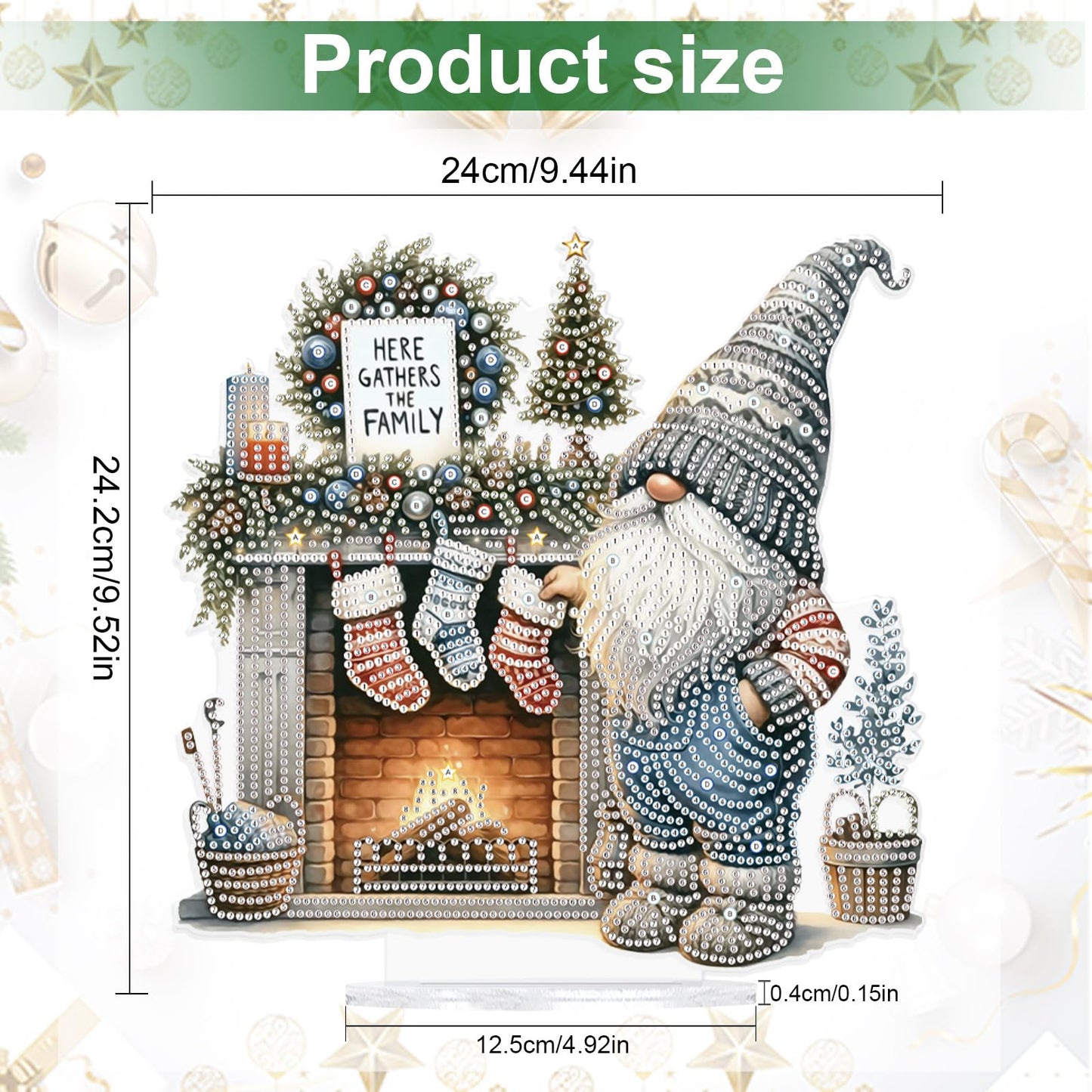 DIY Diamond Painting Desktop Ornament Kit, Special Shaped Crystal Diamond Art Painting Tabletop Ornaments for Adult Beginner, Perfect Handmake Gifts of Diamond Art for Christmas Home Office Decor
