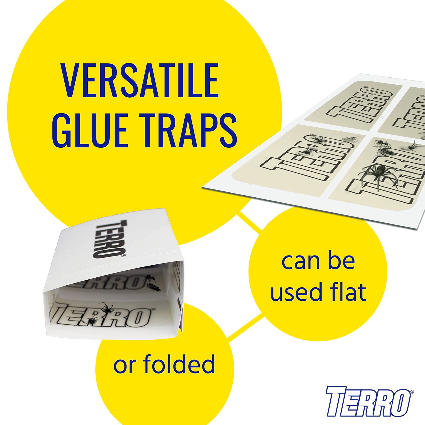 TERRO T3206SR Non-Toxic Indoor Spider, Ant, Cockroach, Centipede, & Insect Traps - Includes 12 Bug Traps Indoor for Homes