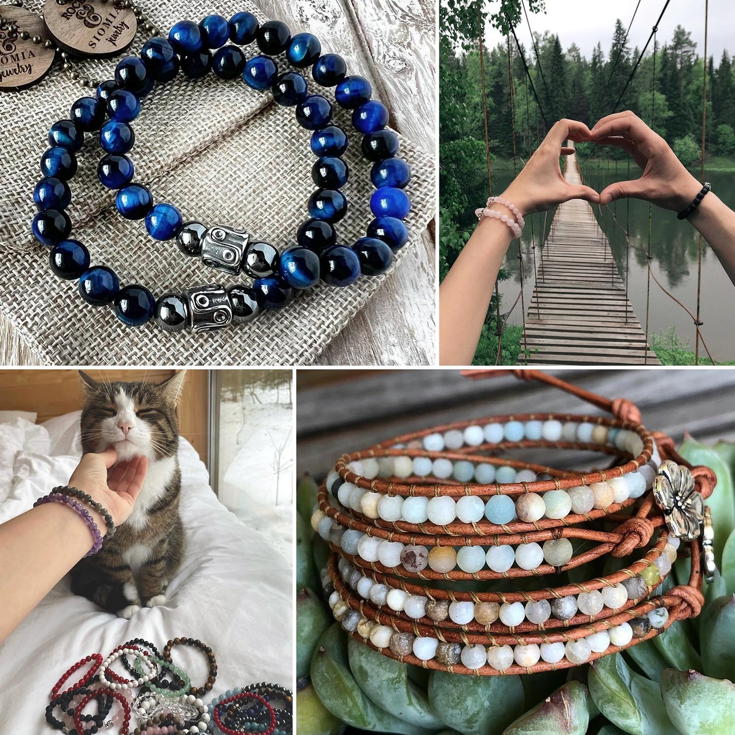 Siomia 45pcs 8mm Natural Dragon Blood Stone Gemstone Beads Energy Healing Crystal Round Loose Stone Beads for Jewelry Making, DIY Bracelets Necklaces