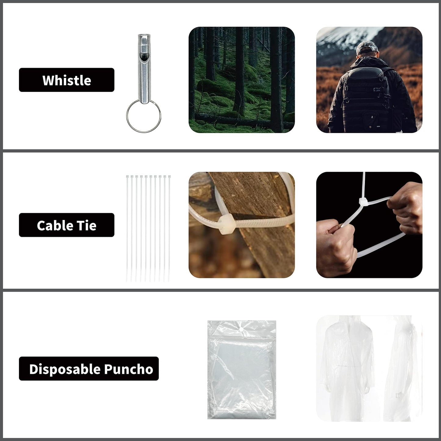 RHINO RESCUE Survival First Aid Kit, Emergency Kit Molle Pouch IFAK Medical Kit for Vehicles Car Camping Backpacking Hiking Hunting Black