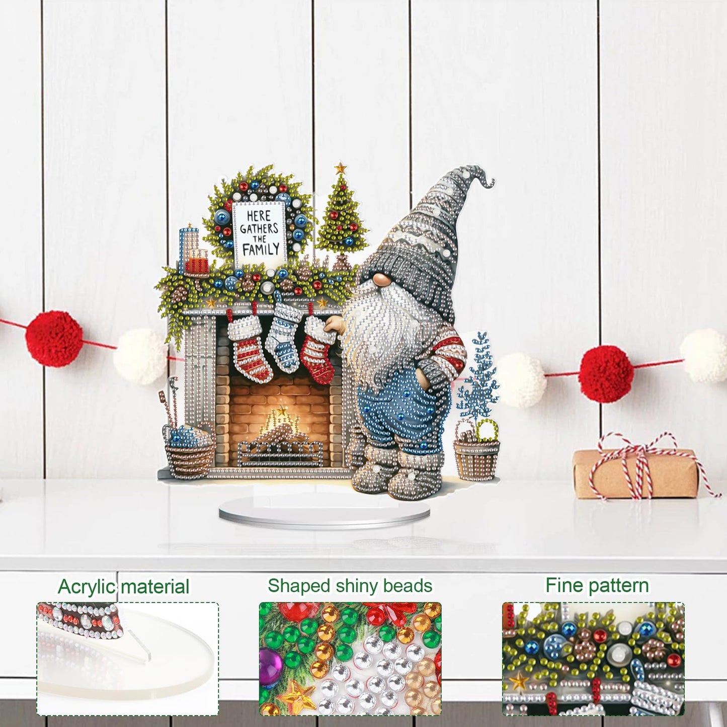 DIY Diamond Painting Desktop Ornament Kit, Special Shaped Crystal Diamond Art Painting Tabletop Ornaments for Adult Beginner, Perfect Handmake Gifts of Diamond Art for Christmas Home Office Decor