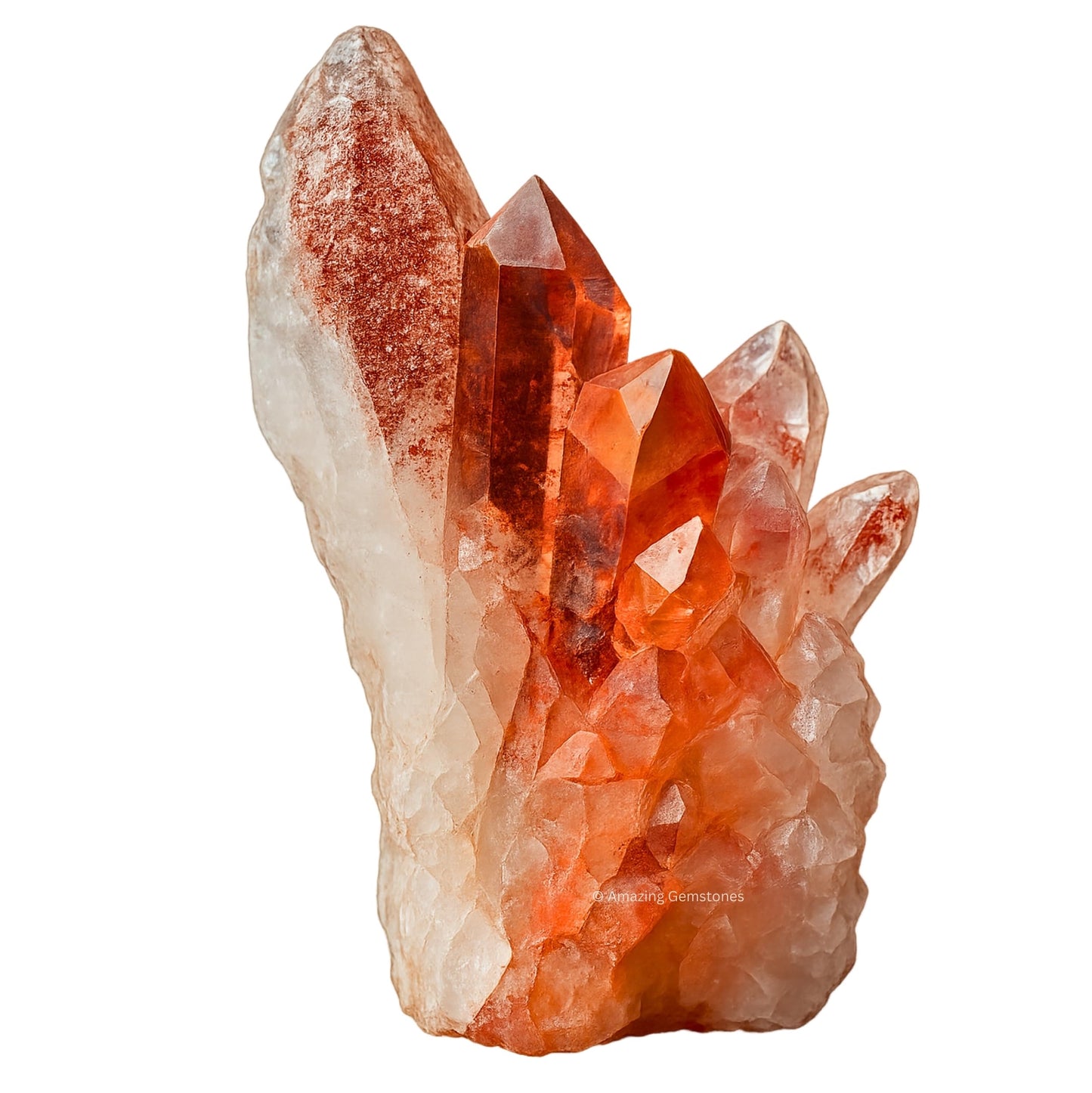 Amazing Gemstone Red Hematoid Quartz Crystals and Healing Stones Mineral Specimen - Premium Semi Precious Gem Stones for Spiritual Growth - Healing Geode Cluster Point for Meditation